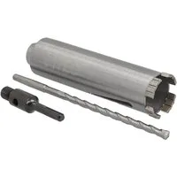 BTEC Diamanttrockenbohrer Diamant Bohrkrone 180mm Ø 52mm SDS + Adapter kurz mit Zentrierbohrer, Ø 52 mm