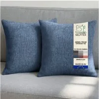 Selfitex Dekokissen 2er Set Sofakissen 30x50/40x40/50x50 inkl. Füllkissen, Canvas Stoff, strukturierte Oberfläche, fein meliert, in Handarbeit gefertigt