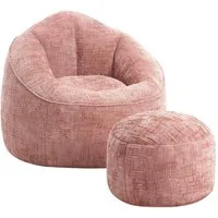 Lexzurn Sitzsack Sitzsack Lazy Sofa Gaming Sitzsack mit Hocker, Sitz Sack mit (Granularer-MemorySchwamm Füllung, Lounge Sessel, Lounge Stuhl, 97x93x77 cm Couch für Erwachsene und Kinder), Weich und Formstabil, Für Schlafzimmer, Büro und Wohnzimmer