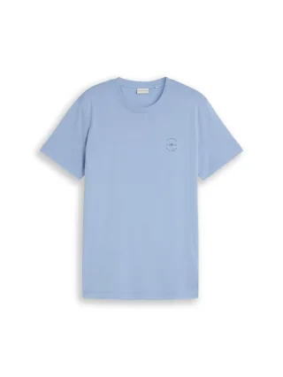 Tom Tailor - T-Shirt mit Logo-Print pale blue - Gr. - M