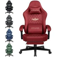 GTPLAYER Gaming-Stuhl Stoff Gaming Chair Ergonomisch Bürostuh PC Stuhl, 150kg Belastbarkeit, Schreibtischstuh mit Federsitzkissen und Fußstütze