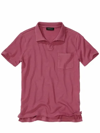 Mey & Edlich Herren Struktur-Polo Rosa 100 % Baumwolle