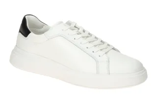 Calvin Klein Sneakers HM01016 0K9 White/Black Leather Lace-Up Halbschuhe