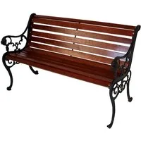 DEGAMO Gartenbank STRASSBURG (1-St), 2-sitzer 130cm, Gestell schwarz, Belattung aus Hartholz