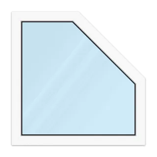 Trapezfenster, Kunststoff, aluplast IDEAL 4000, Weiß, 1000 x 1000 mm, 2-fach Verglasung, individuell konfigurieren