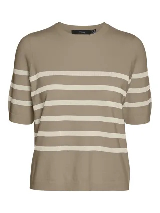 VERO MODA - VMSABA PLAIN SS O-NECK PULLOVER GA NOOS silver mink - Gr. - XL