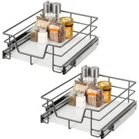 bremermann Teleskopauszug 2er Set - 45 cm mit Einlegeboden, aus Metall (Grau)