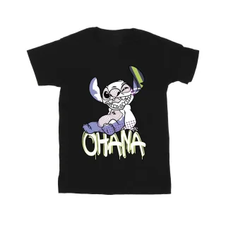 Disney - "Lilo And Stitch Ohana Graffiti" T-Shirt für Mädchen (Schwarz)