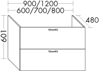 Burgbad Waschtischunterschrank Sys30 PG3 Diago 601x900x480 Sand Matt, WVAF090F3352 WVAF090F3352