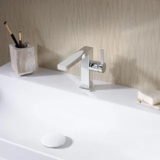 hansgrohe Tecturis E Waschtischarmatur 73020000 Ausladung 155mm, mit Push-Open-Ablaufgarnitur, chrom
