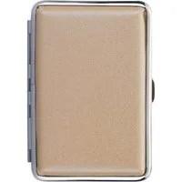 CHAMP Tabakbeutel ZIGARETTENETUI "SHINY" mit Glitzer für 12 Zigaretten 78 (Creme), Metall Leder Optik Zigarettenbox Zigarettendose Box Dose Etui Case