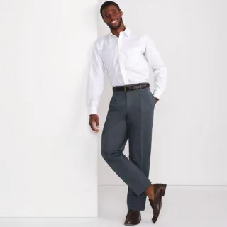 CLASSIC FIT. Klassik-Kragen. Bügelleichtes Pinpointhemd, Herren, size: regular, Rot, Baumwolle, by Lands' End