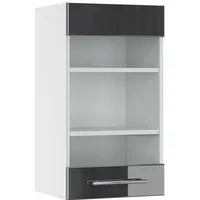Vicco Glashängeschrank Fame-Line, Anthrazit Hochglanz/Weiß, 40 cm (1-St)