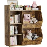 GarveeMore Kinderregal Bücherregal Kinder Spielzeugregal mit 5 Fächern 81x30x92cm