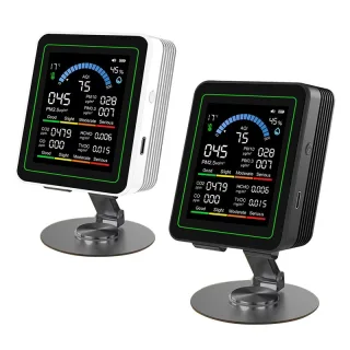 10In1 Air Quality Monitor CO Formaldehyde PM2.5 TVOC Humidity Temperature Detector LCD Display 2000mAh Lithium Battery P