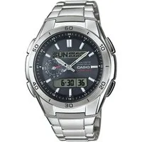 Casio Funk Funkchronograph WVA-M650D-1AER, Solaruhr, Armbanduhr, Digitaluhr, Edelstahlarmband,bis 10 bar wasserd.