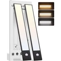 Athlix LED Unterbauleuchte LED Unterbauleuchte LED Unterbauleuchte kabellos, wiederaufladbar, LED fest integriert, USB wiederaufladbar, 3 Farbtemperaturen, Nachterkennung