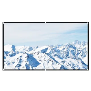 84/100/120-inch Metal Anti Light Projector Screen 4K HD Foldable Home Theater Movie Screen with Black Border Grommets In