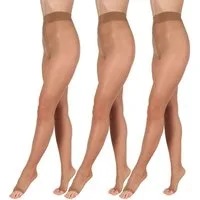 BANANALU Feinstrumpfhose zehenfreie weiche Strumpfhose Toeless transparent Open Toe 15 DEN (3 St)
