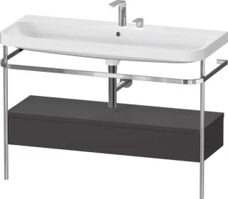 Duravit Happy D.2 Plus c-shaped Set mit Metallkonsole und Schubkasten Graphit Supermatt 1175x490x850 HP4844E80800000