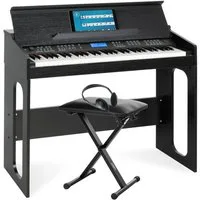 FunKey Digitalpiano DP-61 III 61 Tasten Keyboard im Digitalpiano-Design (inkl. Keyboardbank & Kopfhörer, 3-St., Spar-Set), 300 verschiedene Sounds und Rhythmen - Begleitautomatik