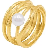 Heideman Fingerring Serpens goldfarben (Ring, 1-tlg., inkl. Geschenkverpackung), mit Perle in weiß oder farbig