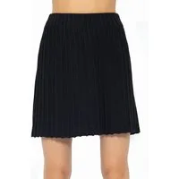 SASSYCLASSY Strickrock Plissierter Minirock Damen aus Strick elegant Mini Strickrock aus weichem, plissiertem Viskosemix Offwhite Schwarz