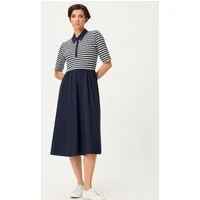 Olsen Midikleid Kleid mit Streifenoberteil und Popeline-Rock
