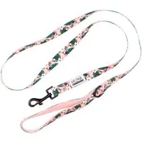 ARIZONA HOT DOGS Hundeleine 1,5m Schlaufe mit Neoprenpolster Tropicool Rosa mit Palmenmuster M