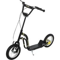 HOMCOM Scooter Kinderscooter Tretroller Cityroller Kinder, au Gummi Aluminium Schwarz, 0 km/h, (Kinderscooter, 1 tlg., Tretroller), 120L x 58B x 85-95H cm