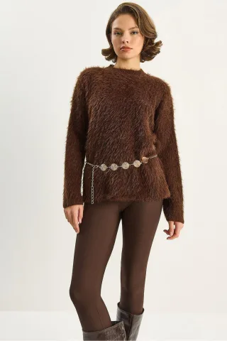Strukturiertes Strickpullover