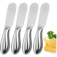 TUWENA Käsemesser 4-teiliges Edelstahl-Set mit Käse- und Buttermesser