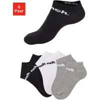 Bench. Sportsocken Damen Herren Sneaker Socken, Laufsocken niedrige Socken (Packung, 6-Paar, Gr. 32-38 bis 47-48) Sneakersocken mit klassischem Logoschriftzug