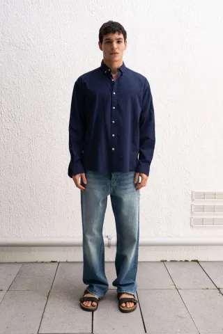 Baumwoll Übergröße Hemdbluse