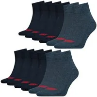 Levi's® Kurzsocken Mid Cut Batwing Logo Socks (6-Paar) mit seitlichen Belüftungslinien