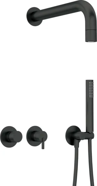 Neuesbad Serie 600 Unterputz Dusch-Set mit fester Kopfbrause Neuesbad Oberfläche: schwarz matt NB1NQS_N0XK1
