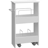 en.casa Rollwagen, »Katra« 67 x 40 x 20 cm Nischenregal mit 2 Ablagen Weiß
