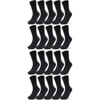 sockenkauf24 Socken 10 I 20 I 30 Paar Damen & Herren Business Socken Baumwolle (Schwarz, 20-Paar, 35-38) mit Komfortbund Strümpfe - 10700