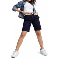 SUBLEVEL Shorts Damen Chino Bermuda kurze Hose leichte Sommerhose mit Gürtel Leichte Bermuda mit Stretchkomfort, Slim Fit und Flechtgürtel