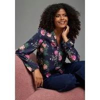 Laura Scott Druckbluse femininer Stil, leicht glänzend, aus Polyester