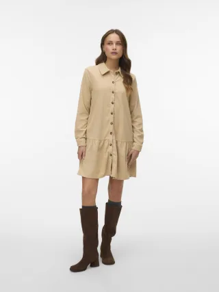 VERO MODA - VMCLEO SHORT SHIRT DRESS WVN GA - Gr. - M