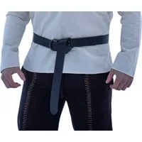 Leonardo Carbone Wikinger-Kostüm Ringgürtel "Arion" aus Glattleder, Metallringverschluss, dekorativer Extra-Riemen