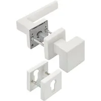 SO-TECH® Drückergarnitur Türdrücker CUBE weiß 120 x 22 mm Vierkant 8 x 8 mm, Wechselgarnitur Türknauf und Türdrücker