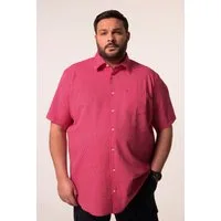 Men Plus Kurzarmhemd Karohemd Halbarm Kentkragen Seersucker Comfort Fit