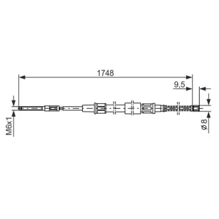 Bosch Handbremsseil hinten VW Golf 2 Jetta 1987477046