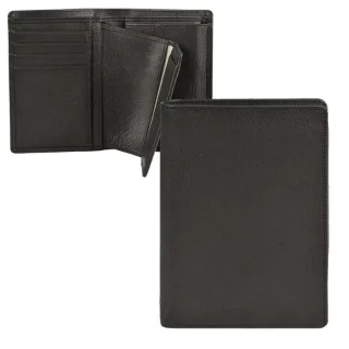 Herren Geldbörse Hochformat Leder schwarz 10x13,5cm | Sonnenleder Rhein. Flexibler Organizer mit herausnehmbarem Etui in edler Verarbeitung.