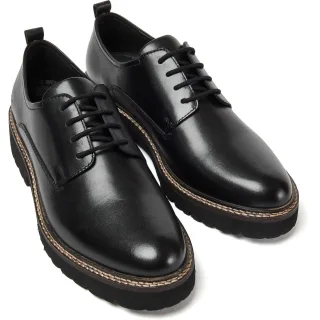 Pod Kris Leder Damen Schwarz Derby Schuhe