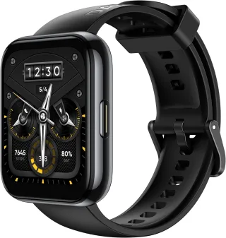 Realme Watch 2 Pro [inkl. Silikonarmband schwarz/grau] Kunststoffgehäuse schwarz/grau