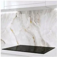 Rodnik Küchenrückwand Marmor Gold, monolithische ABS-Platte mit Direktdruck, formstabil und langlebig