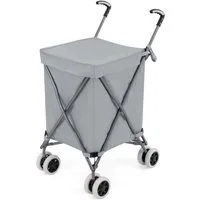 COSTWAY Einkaufstrolley, 90 l, bis 55 kg, mit Rädern & Griff, klappbar